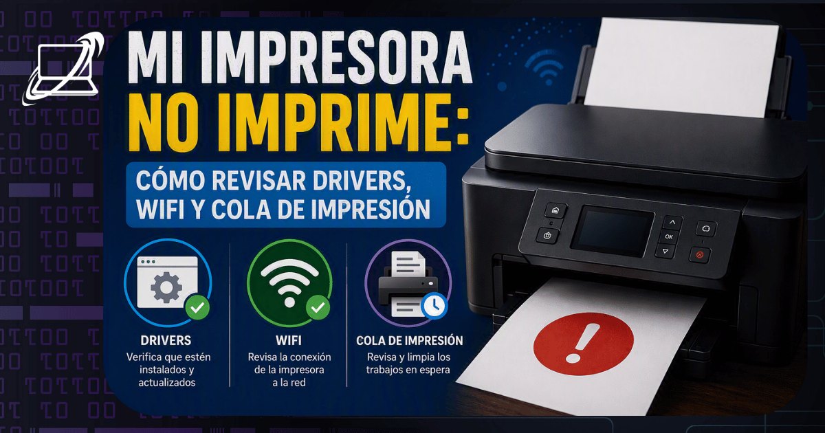 Mi impresora no imprime: cómo revisar drivers, WiFi y cola de impresión